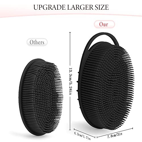 Silicone Body Scrubber 2-Pack - Exfoliating Shower Brush & Scalp Massager
