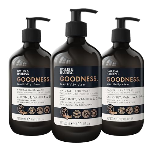 Baylis & Harding Natural Hand Wash, Coconut, Vanilla & Shea, 3-Pack
