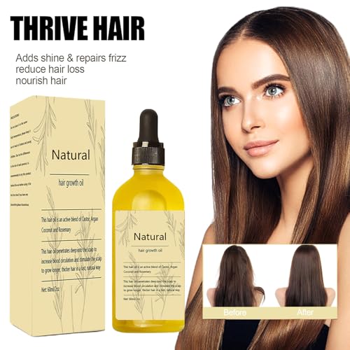 Kisinly Rosemary Hair Growth Oil - Natural Vegan Treatment, 2 Pack