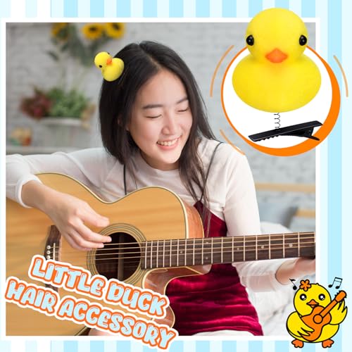 Simple Style 12 Pcs Yellow Duck Hair Clips for Kids & Adults - Fun Festival Rave Accessories