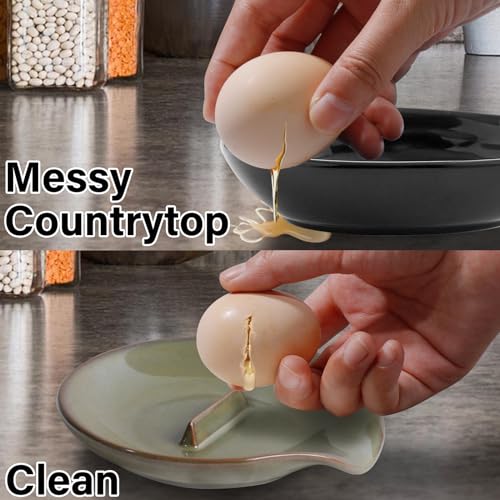 Ceramic Egg Cracker Spoon Holder - Heat Resistant Kitchen Utensil Rest