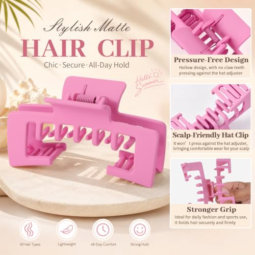 Hat-Friendly Claw Clips for Women - 12 PCS Colorful Hair Clips