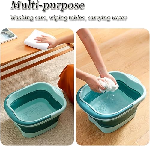 Collapsible Foot Spa Massager for Dry Cracked Feet – Green
