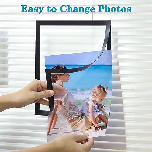 CRUGLA 8x10 Magnetic Picture Frames - Self-Adhesive Black Set