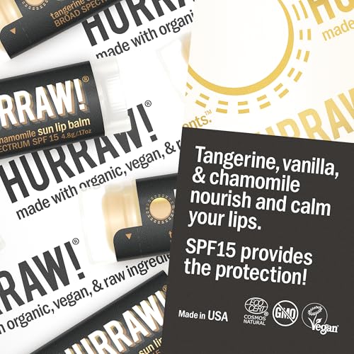 Hurraw! Sun Lip Balm SPF 15, Zinc Oxide Protection - 2 Pack