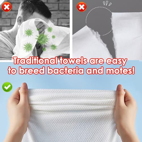 SUNLAND Disposable Face Towels - Soft Biodegradable Wipes, 160 Count