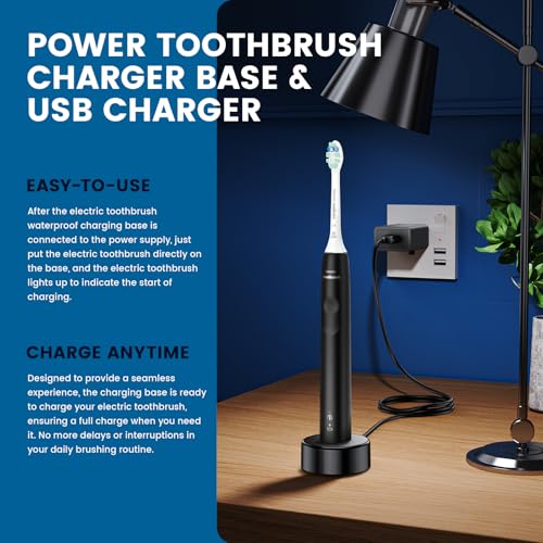 Black Replacement Charger Base for Philips Sonicare 4100 Toothbrush