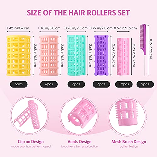 WILLBOND 36-Piece Self Grip Hair Roller Set with Combs