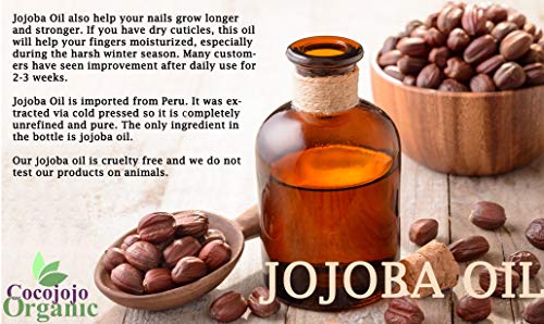 Organic Jojoba Oil 8 Fl Oz - Pure Cold Pressed Natural Skin & Hair Moisturizer