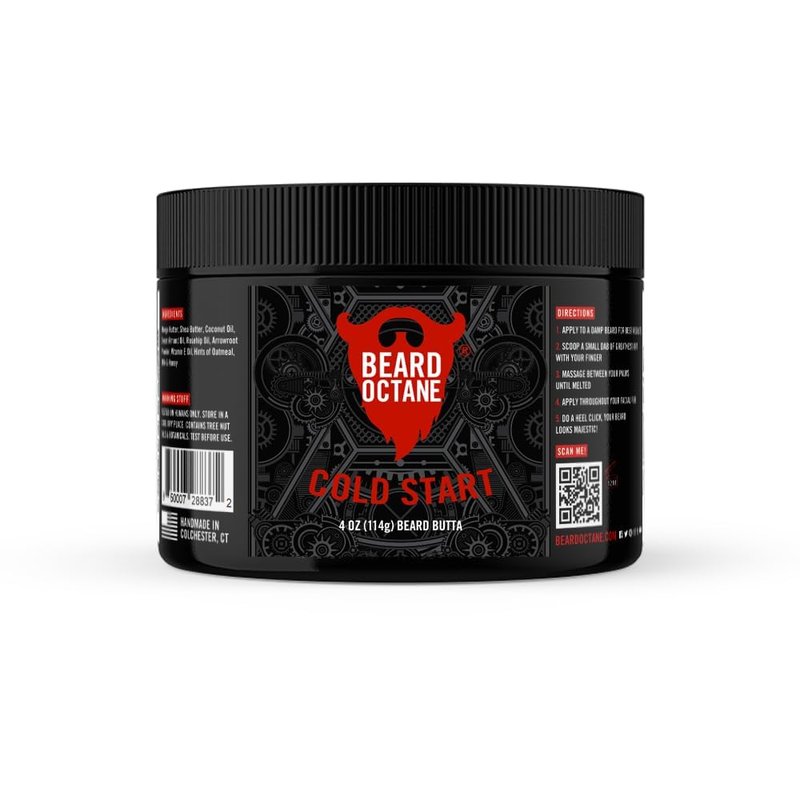 Beard Octane Beard Butter for Men – Cold Start (Peppermint, Tea Tree, Eucalyptus) – Softens & Conditions Beards With Shea – 4oz