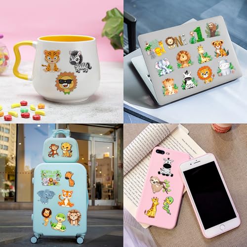 60 PCS Jungle Animal Temporary Tattoos for Kids' Parties