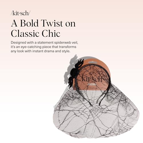 Spiderweb Veil Headband - Black Statement Hair Accessory