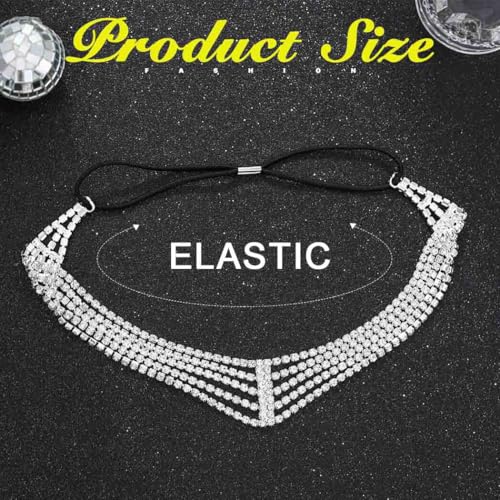 ACEDRE Rhinestone Head Chain Bridal Diamond Headband for Women