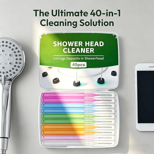 Premium Shower Head Cleaner Set - 40-Piece Tool Kit for Clogged Nozzles