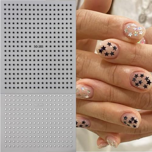 6 Sheets Self-Adhesive Star Nail Decals for Creative Nail Art