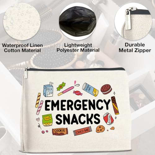 UPNEGE Emergency Snack Lover Makeup Bag - Waterproof Cosmetic Pouch for Women