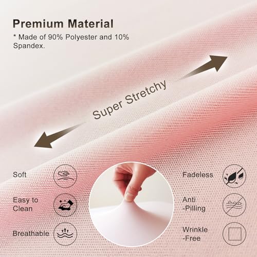Professional Pink Spa Bed Cover - Stretchy Fitted Table Protector (1-Piece)