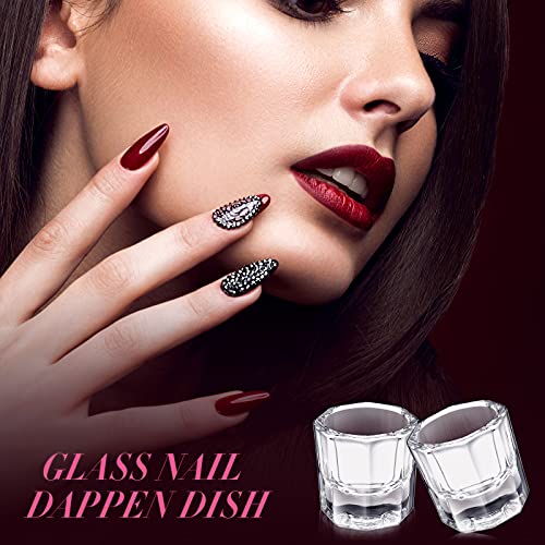 Cunhill 24-Piece Glass Dappen Dishes for Acrylic Nail Liquid and Powder