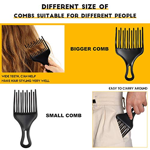 2-Pack Afro Pick Comb for Curly & Afro Hair - Detangling & Volume Styling