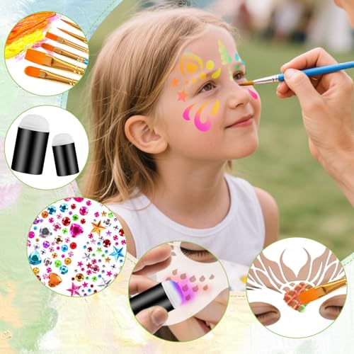 Yazhiji Complete Face Paint Stencil Kit - 58PCS for Makeup Fun