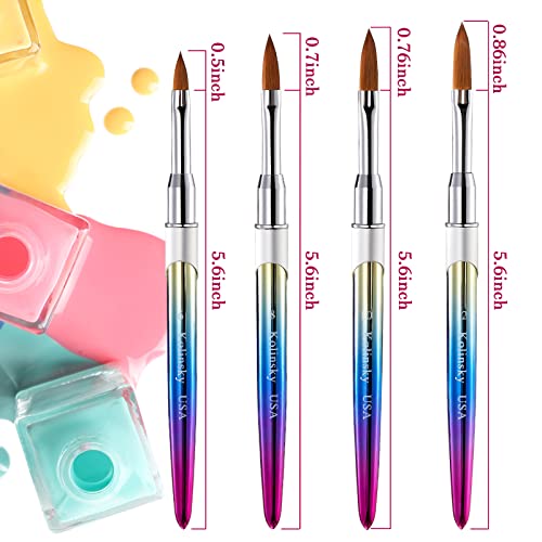 Kolinsky Acrylic Nail Brush Set - 4 Sizes for Nail Art