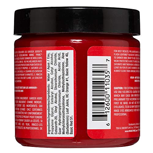 Manic Panic Rock N Roll Red Semi-Permanent Hair Color - 4oz Vegan Dye
