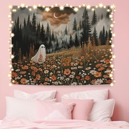 NATSUNO Halloween Tapestry - Spooky Ghost Wall Hanging 50x60