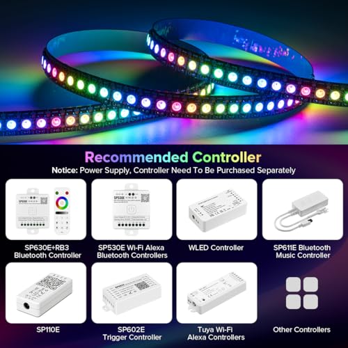 SEZO WS2812B LED Strip Light 3.3FT - Individually Addressable RGB