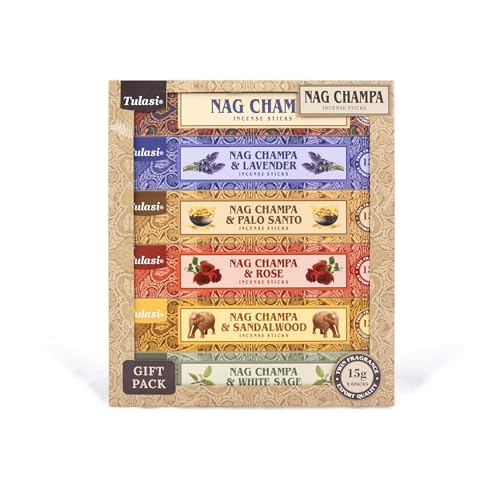 Tulasi Nag Champa Incense Sticks Gift Pack - Set of 120 Natural Aromatherapy Sticks