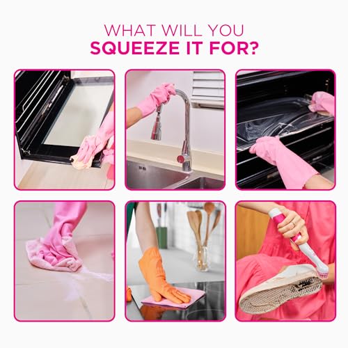 The Pink Stuff Squeezable Cleaning Paste with SQeeZY Scrubber Sponge - 300g Multi-Purpose Surface Cleaner