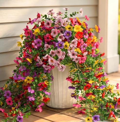 Artificial Daisy Flowers - UV Resistant Faux Silk Plants (4 PCS)