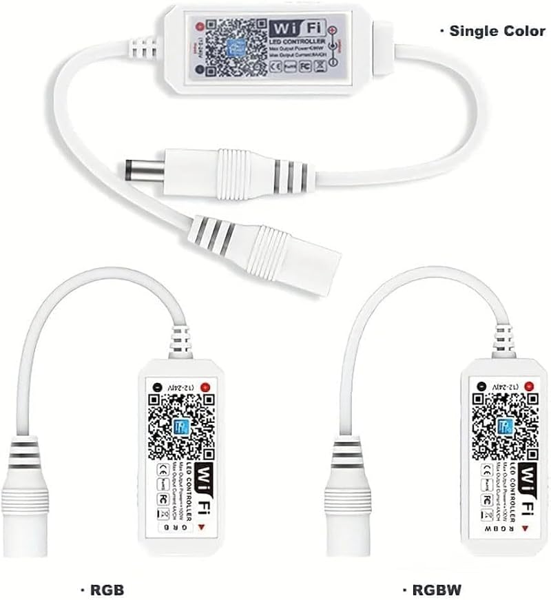 WiFi LED Strip Light Controller with Voice Control - 12-24V, 96W