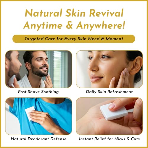 Piedra de Alumbre Alum Stone 100% Pure Alum Block ? Potassium Alum Crystal Stone | Natural, Unscented Deodorant & Aftershave Soothes Razor Burn, Stops Bleeding, Non-Staining, Alcohol-Free