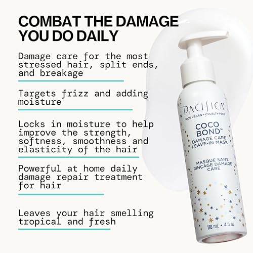 Pacifica Coco Bond Leave-In Repair Mask for Damaged Hair - 4 Fl Oz