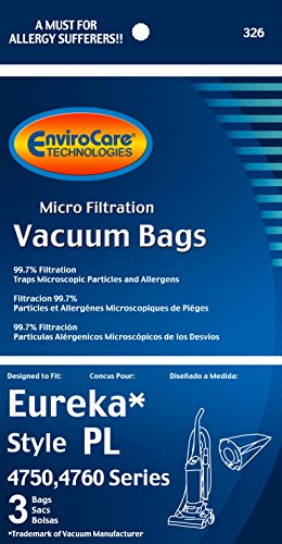 EnviroCare Replacement Vacuum Bags for Eureka Type PL 3-Pack