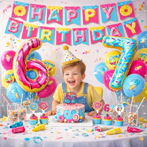 67th Birthday Party Balloons Set - Foil & Latex Decorations