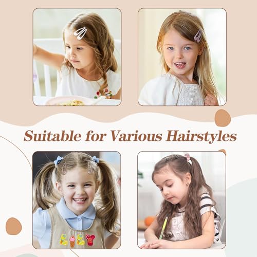 TEBIEKOY 36PCS Hair Barrettes Non-Slip Snap Clips - Glossy Color