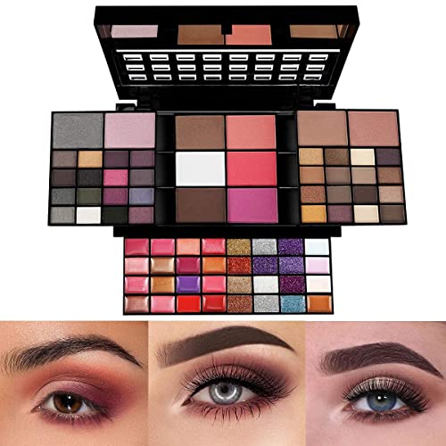 VERONNI All-in-One Makeup Kit with 74 Colors - Eyeshadows, Lip Gloss, Blush & More
