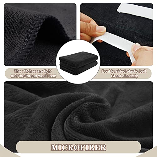 SUNLAND Microfiber Hair Towel 2-Pack, 20x40 Inch Black