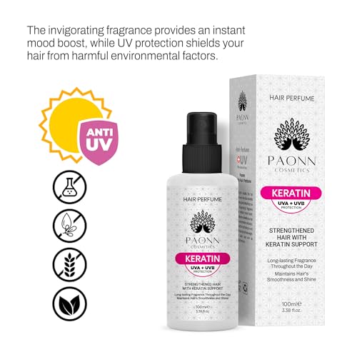 PAONN Keratin Hair Perfume Mist – UVA/UVB Protection & Shine Spray (100ml)