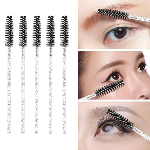 200 Pcs Disposable Eyelash Brushes Crystal Mascara Wands for Eye