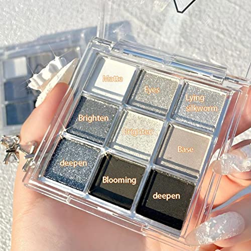 MAEPEOR 9-Color Smoky Black Eyeshadow Palette Set - Waterproof & Longlasting