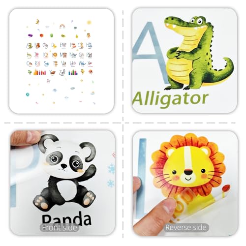 Animal Alphabet Wall Decals - 64 Educational Stickers for Kids