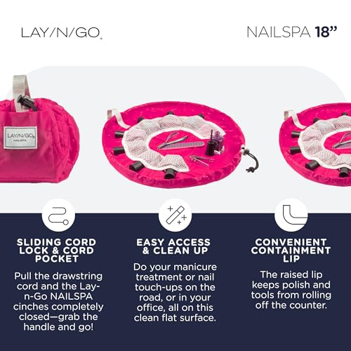Lay-n-Go NailSpa 18" Portable Nail Station & Cosmetic Organizer Bag - What A Doll (Pink)