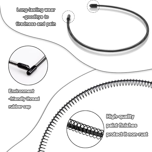 Adjustable Metal Headband for Men - Non-Slip Hair Control (2 Pcs)