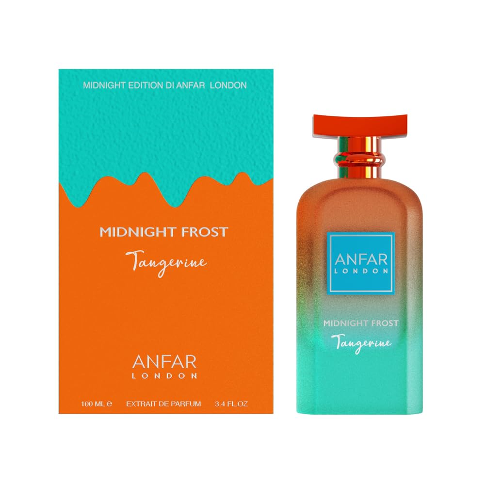 Midnight Frost Tangerine Eau de Parfum 100ml - Long Lasting Citrus Amber Musk Fragrance for Men | Luxury Arabian Cologne