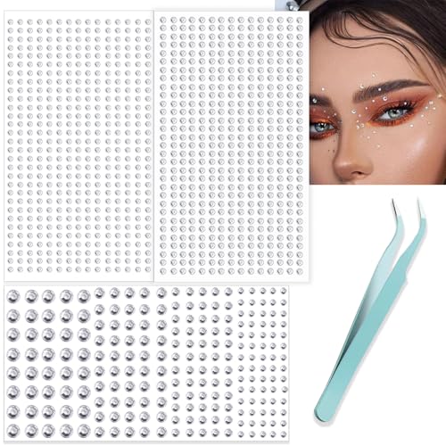 Self-Adhesive Face Gems & Rhinestones for Makeup - 1120pcs