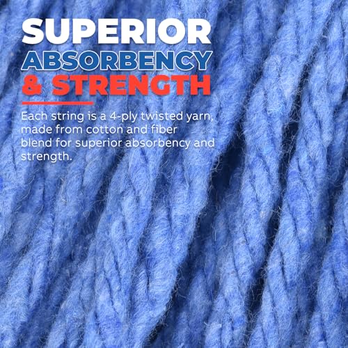 Onesimus Heavy Duty 28 oz Mop Head Replacement - Blue Cotton Blend