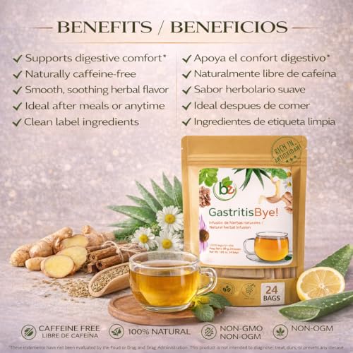 Gastritis-BYE Herbal Tea for Digestive Comfort - 24 Tea Bags