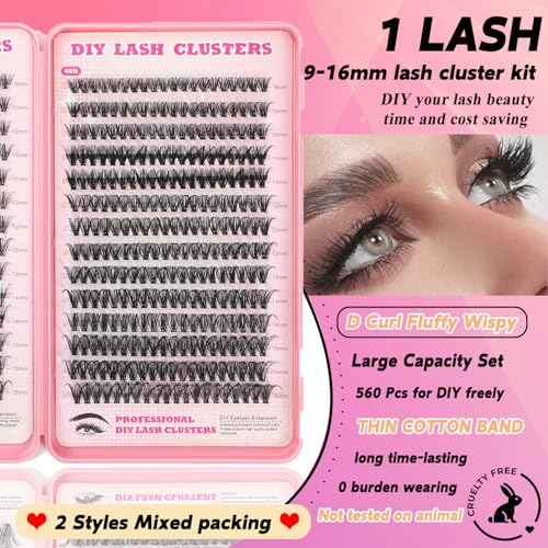 ISTGIFT Lash Clusters 30D+40D D Curl Natural Wispy Eyelashes Extensions Kit